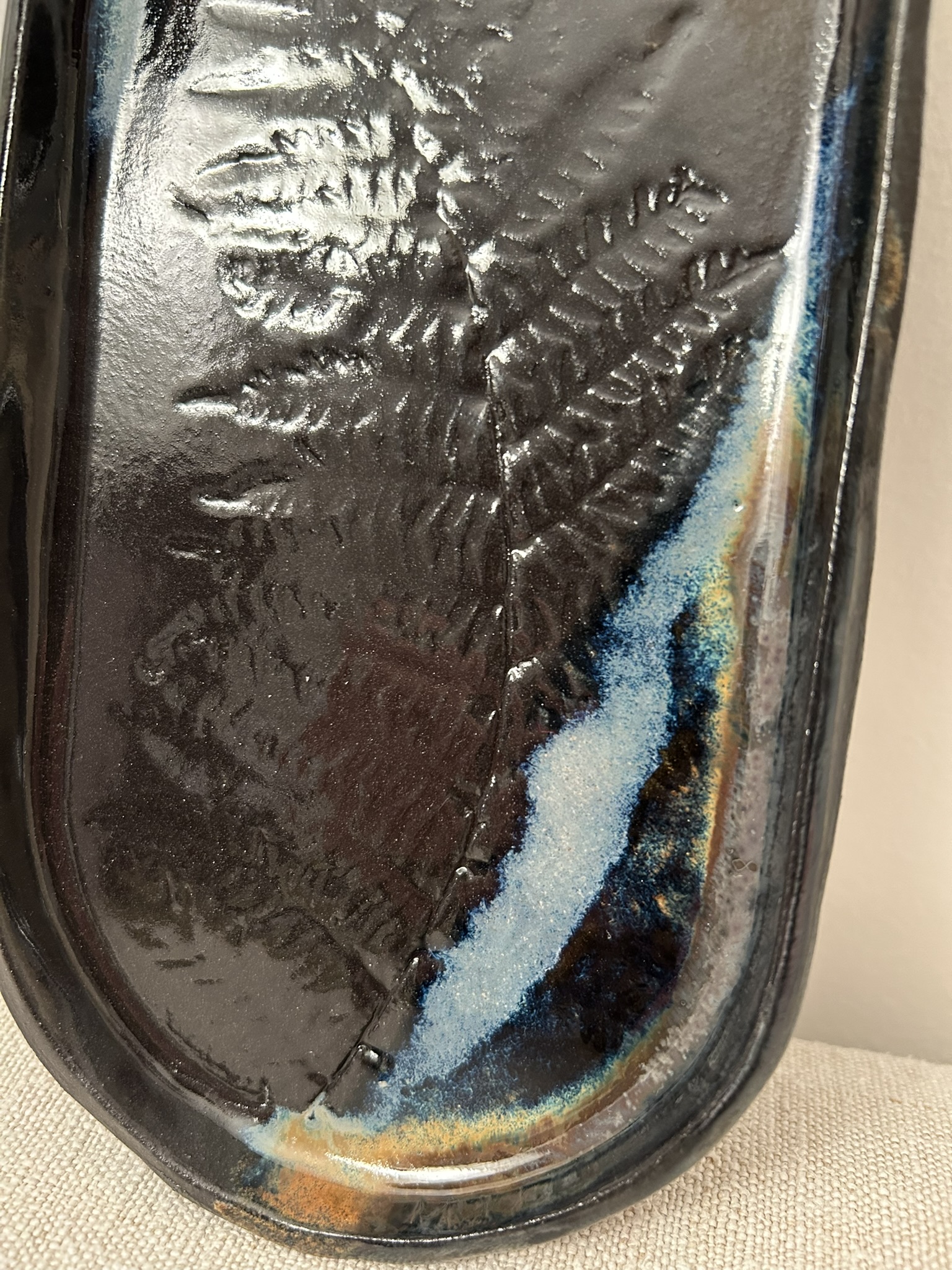 Petit plat ovale fougères